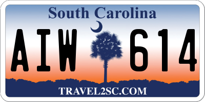 SC license plate AIW614