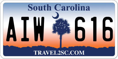 SC license plate AIW616