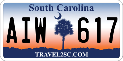 SC license plate AIW617