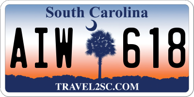SC license plate AIW618