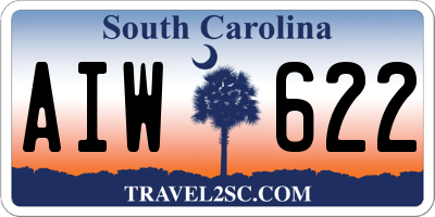 SC license plate AIW622