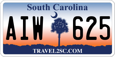 SC license plate AIW625