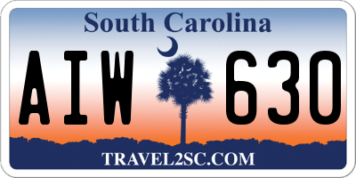 SC license plate AIW630