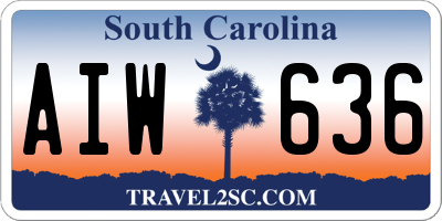 SC license plate AIW636