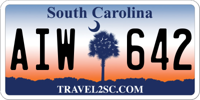 SC license plate AIW642