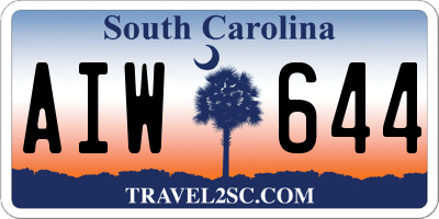 SC license plate AIW644