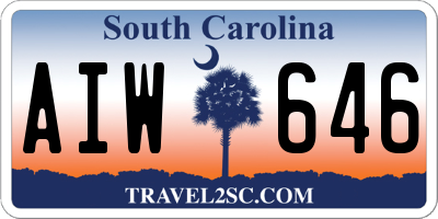 SC license plate AIW646