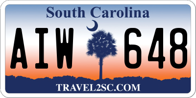 SC license plate AIW648