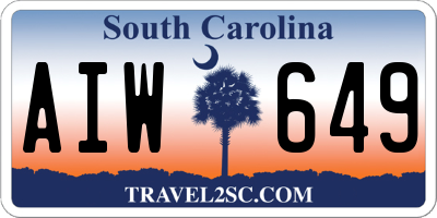 SC license plate AIW649