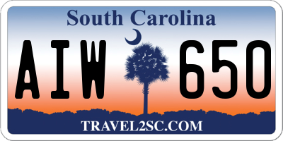 SC license plate AIW650
