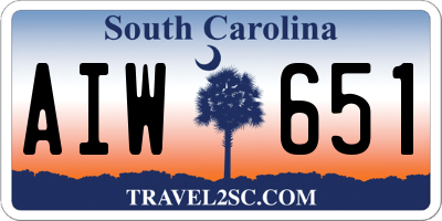 SC license plate AIW651