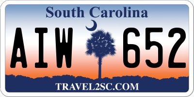 SC license plate AIW652