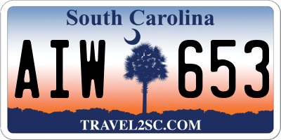 SC license plate AIW653