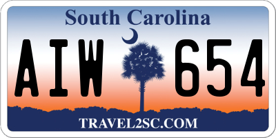 SC license plate AIW654