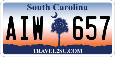 SC license plate AIW657