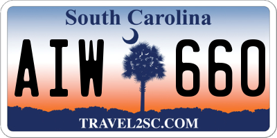 SC license plate AIW660