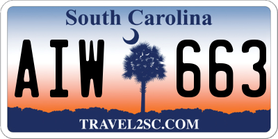 SC license plate AIW663