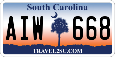 SC license plate AIW668