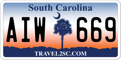 SC license plate AIW669