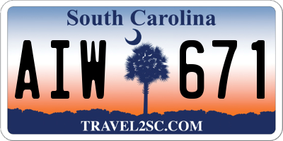 SC license plate AIW671
