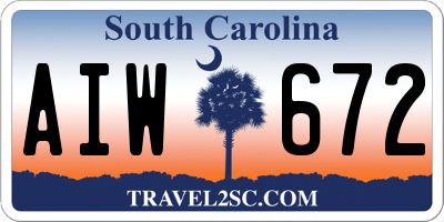 SC license plate AIW672