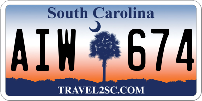 SC license plate AIW674