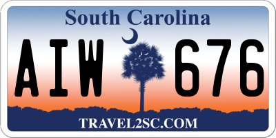 SC license plate AIW676
