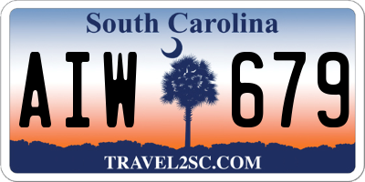 SC license plate AIW679