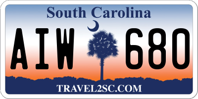 SC license plate AIW680