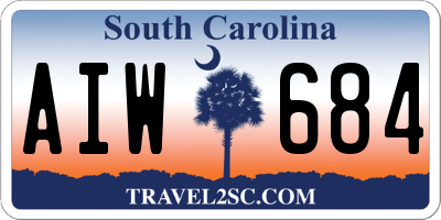 SC license plate AIW684