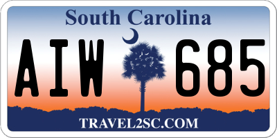 SC license plate AIW685