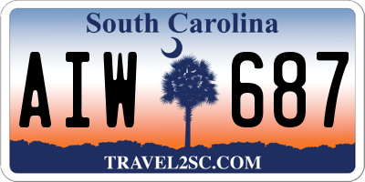 SC license plate AIW687