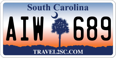 SC license plate AIW689