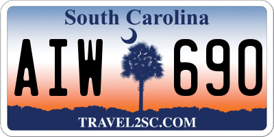 SC license plate AIW690