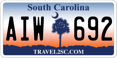 SC license plate AIW692