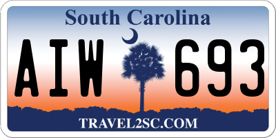 SC license plate AIW693