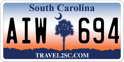 SC license plate AIW694