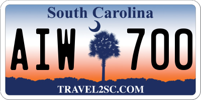 SC license plate AIW700