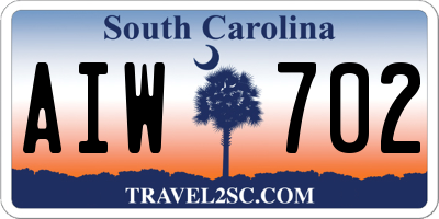SC license plate AIW702