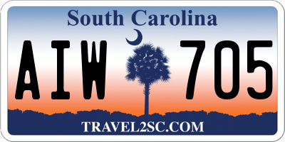 SC license plate AIW705