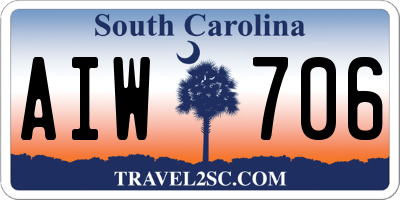 SC license plate AIW706