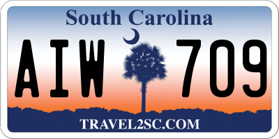 SC license plate AIW709