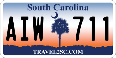SC license plate AIW711