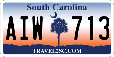 SC license plate AIW713