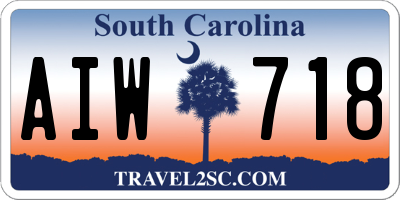 SC license plate AIW718