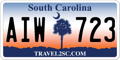 SC license plate AIW723