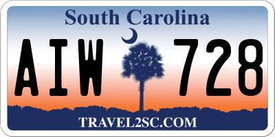 SC license plate AIW728