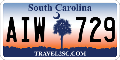 SC license plate AIW729
