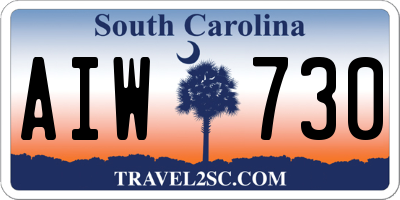 SC license plate AIW730