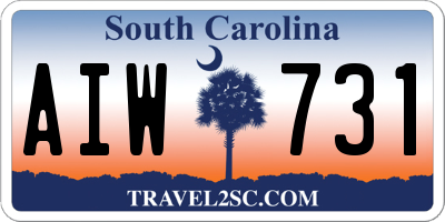 SC license plate AIW731
